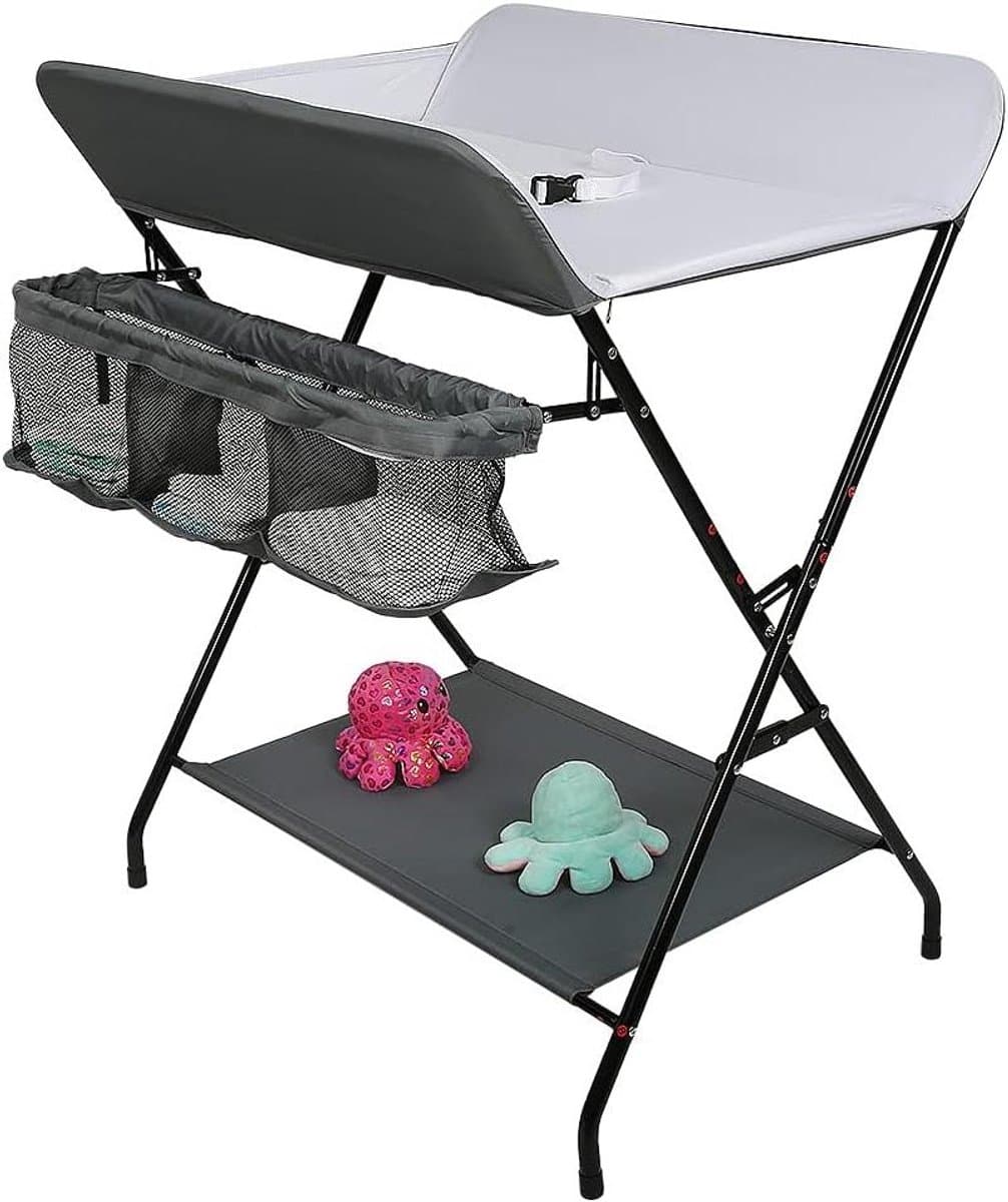 Luiertafel Opvouwbaar - Baby Commode Babytafel - Baby Verzorgen - Met Veiligheidsgordel - 79 x 55.5 x 96 cm