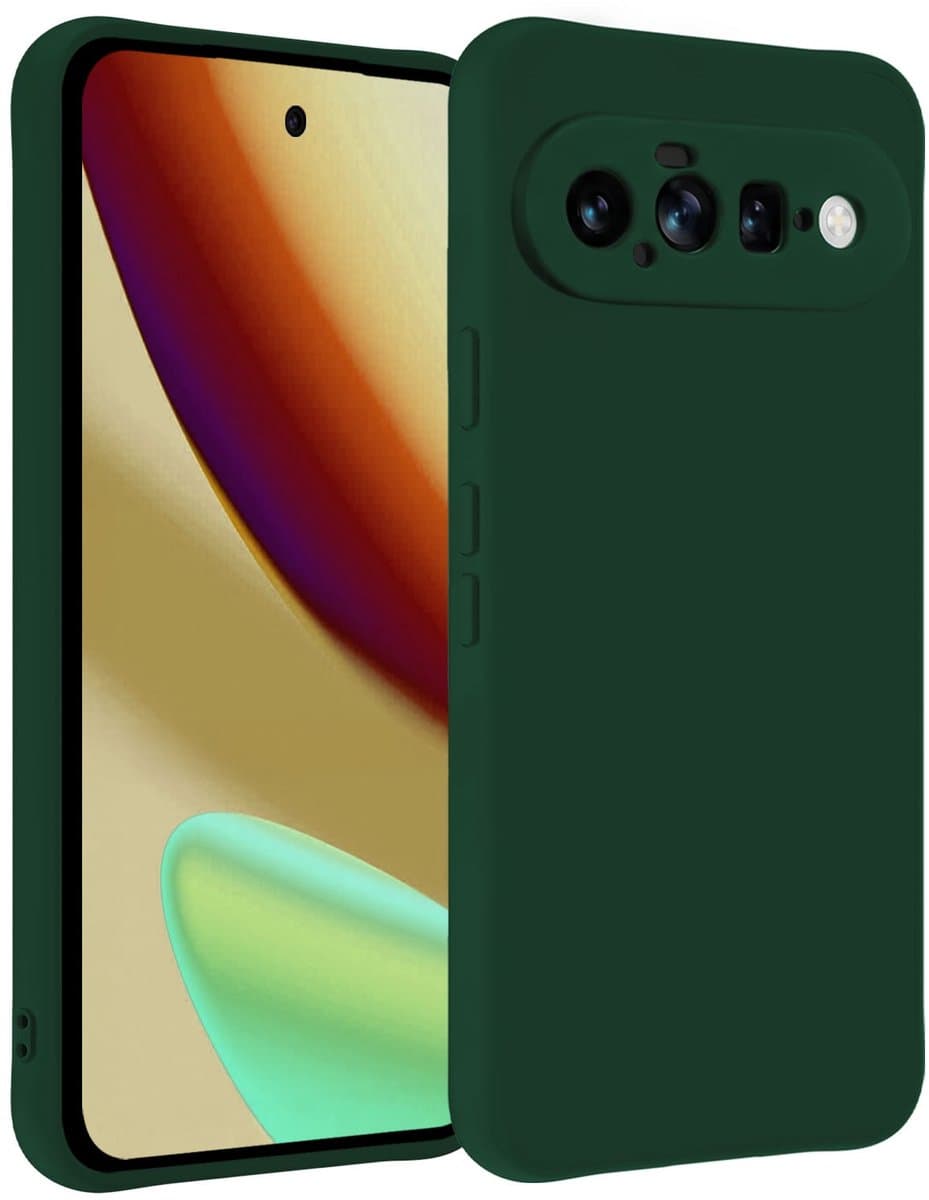 Hoesje - Geschikt voor Google Pixel 11 - Sterk & Shockproof - Hoes Cover - Siliconen Case - Telefoonhoesjes - Donkergroen
