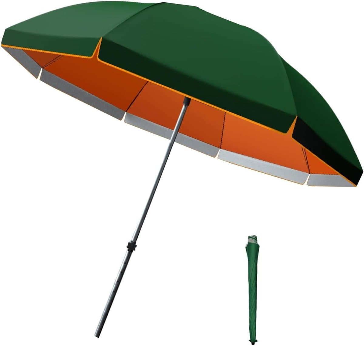 Terrasparasol Verlicht - Tuinparasol Buiten - Schaduw Creëren - Dubbellaags Materiaal - 3 meter - Groen Oranje