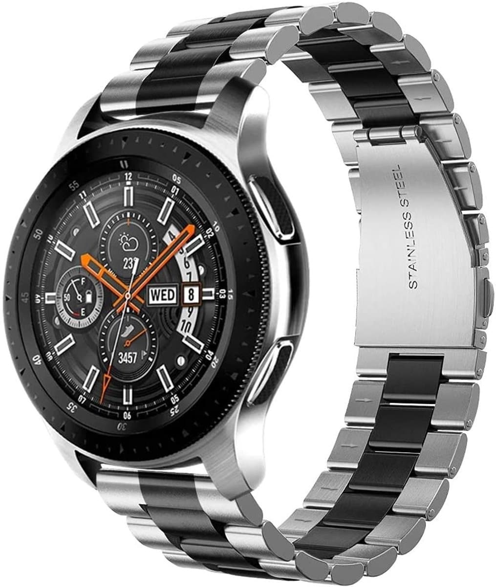Geschikt voor Samsung Galaxy Watch stalen band - zilver/zwart - 41mm / 42mm