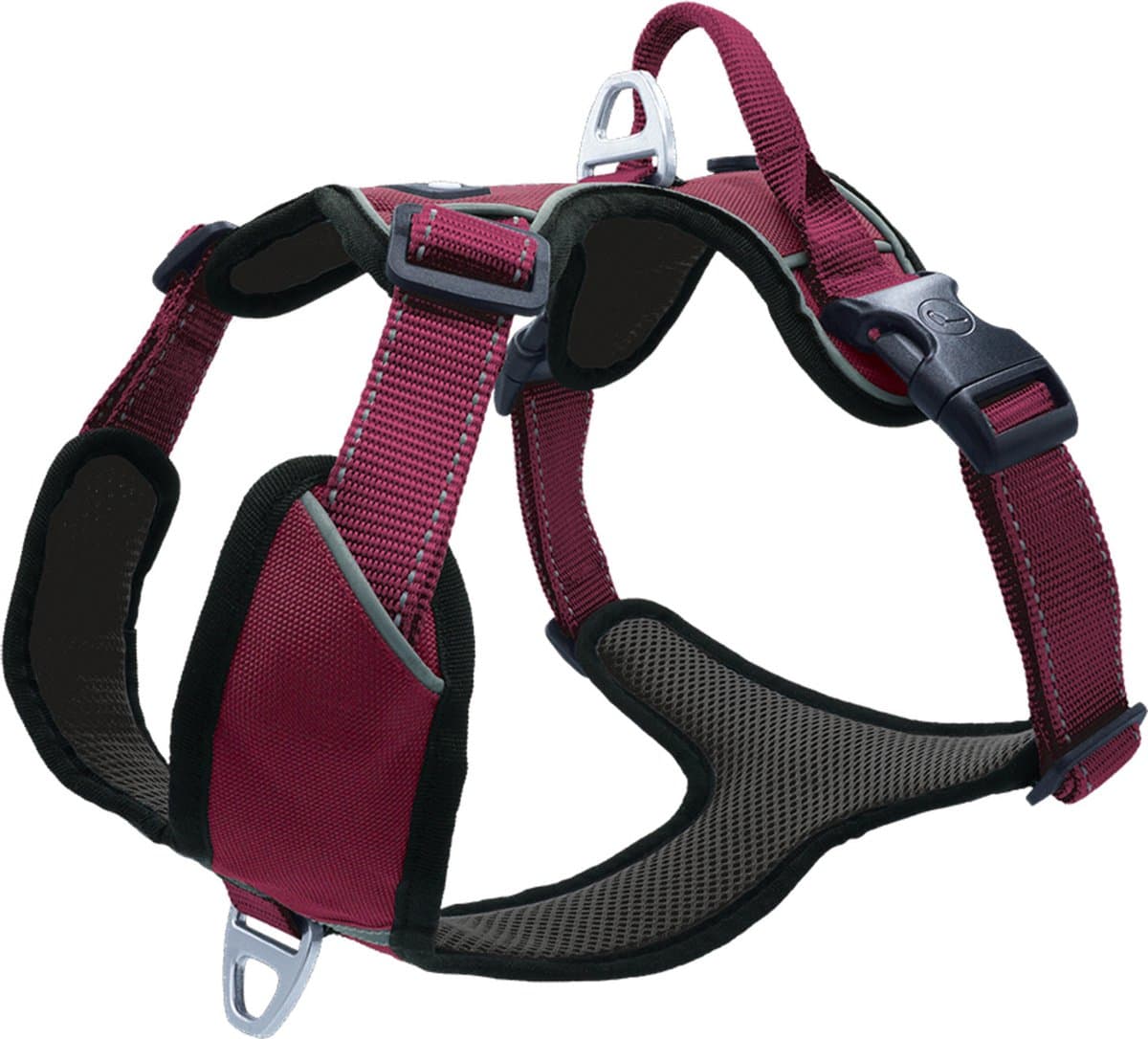 Petlando Hondenharnas Outdoor Aubergine&Zwart - Hondentuig - Xl 82-106 Cm
