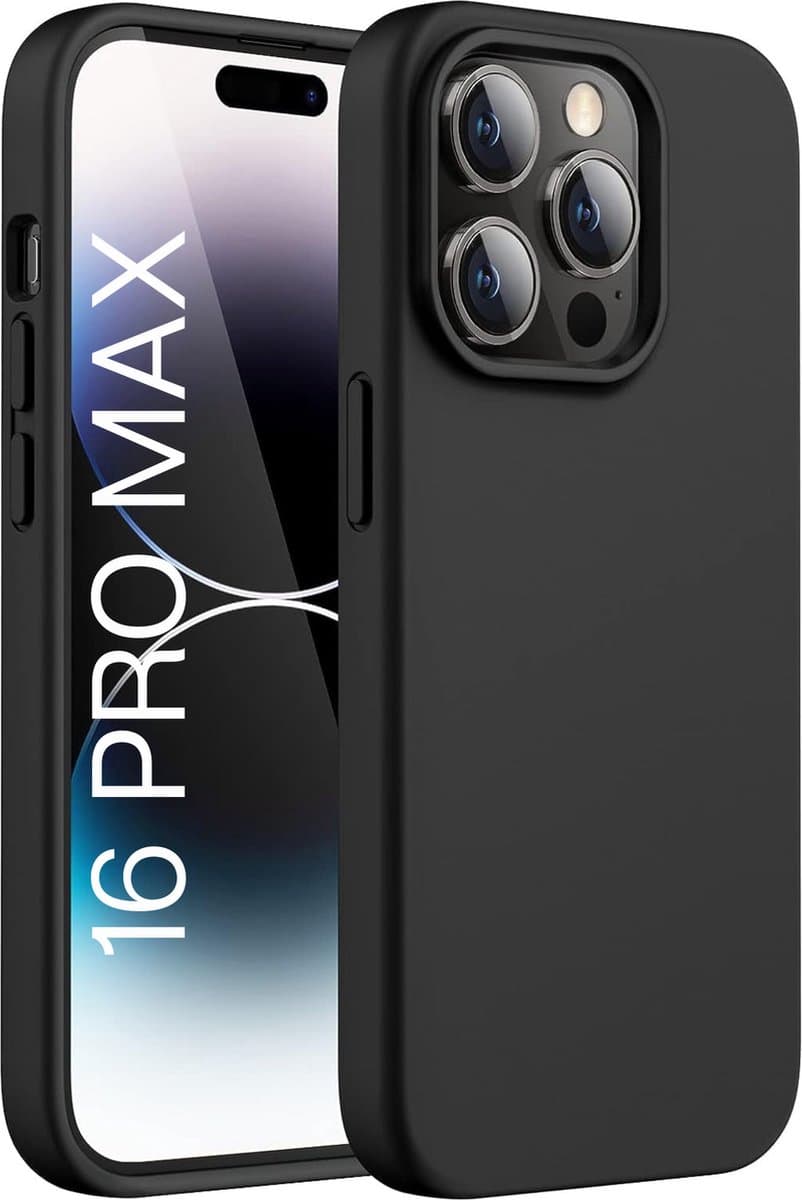 Hoesje voor iphone 16 Pro Max - backcover Shockproof siliconen Swart
