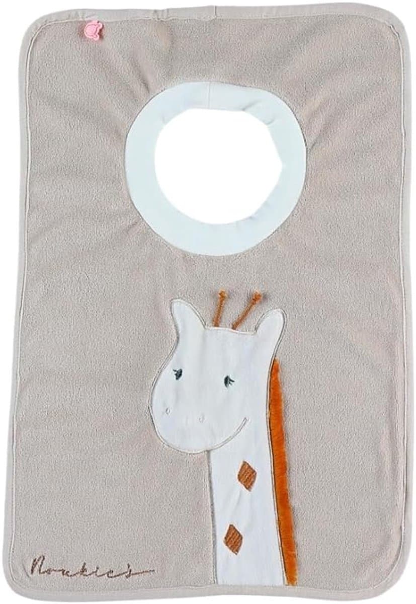 Zachte Badstof Slabber voor Baby's met Opvangzakje - Beige