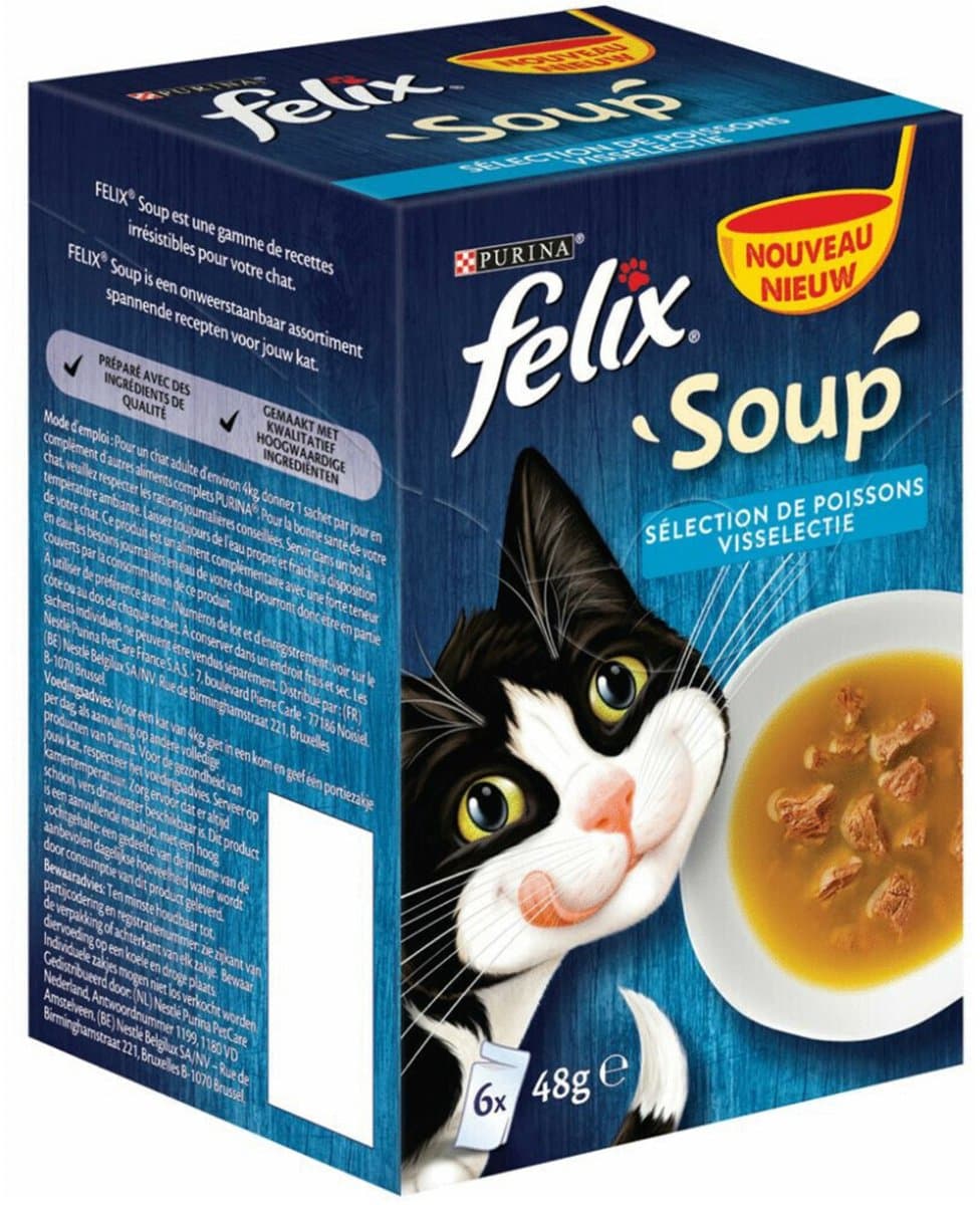 Felix soep vis kattenvoer 6 x 48 g