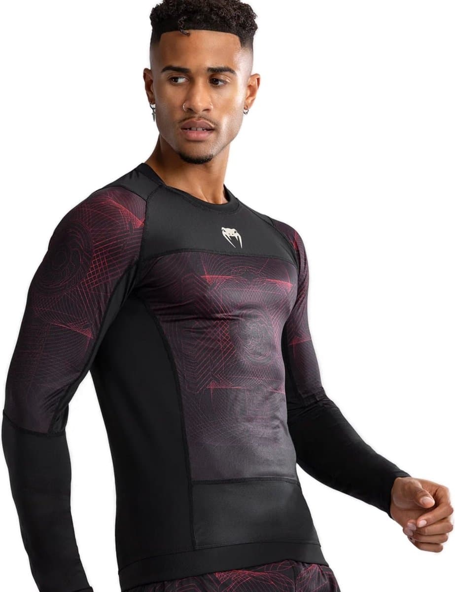 Venum G-Fit Air Rashguard L/S Diepzwart Vuurrood - XXL