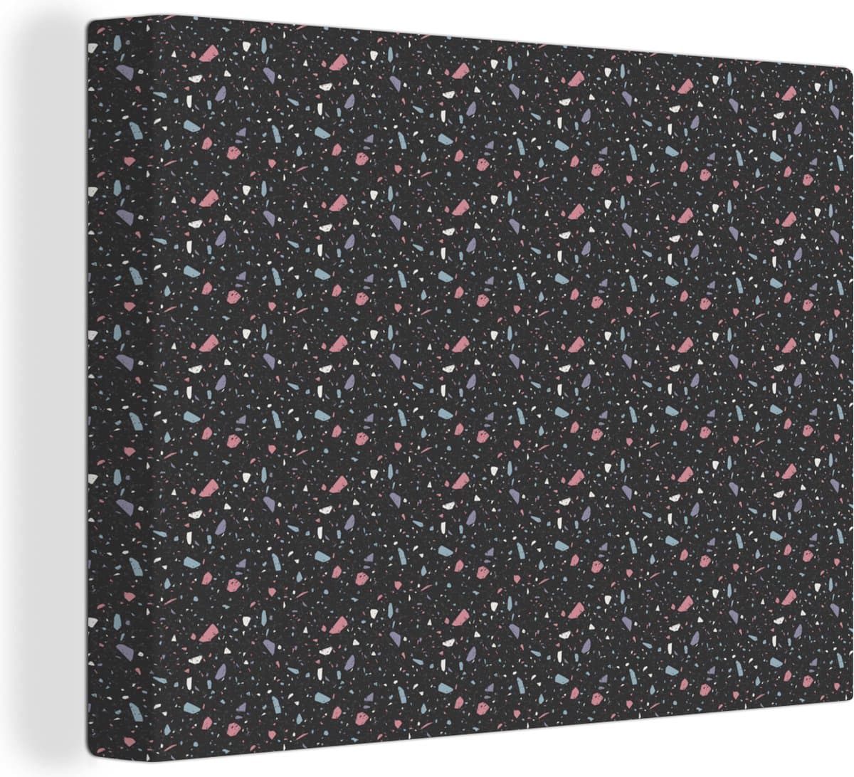 Canvas Schilderij Terazzo - Patroon - Structuur - 40x30 cm - Wanddecoratie