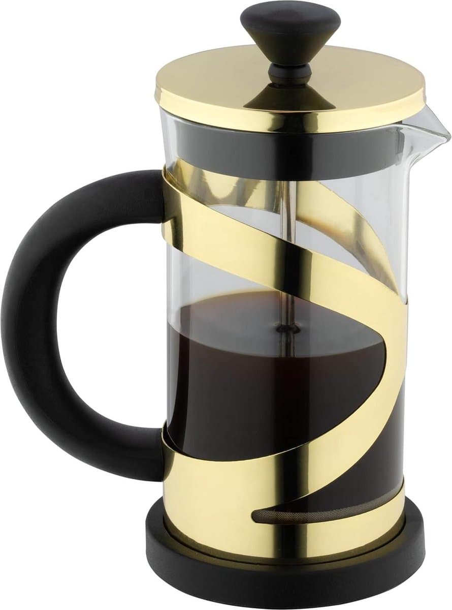 Classico Cafetiere French Press Koffiezetapparaat - 800 ml - 6 Kopjes - Gouden Afwerking - Hittebestendige Handgreep - Roestvrij Staal stainless steel press