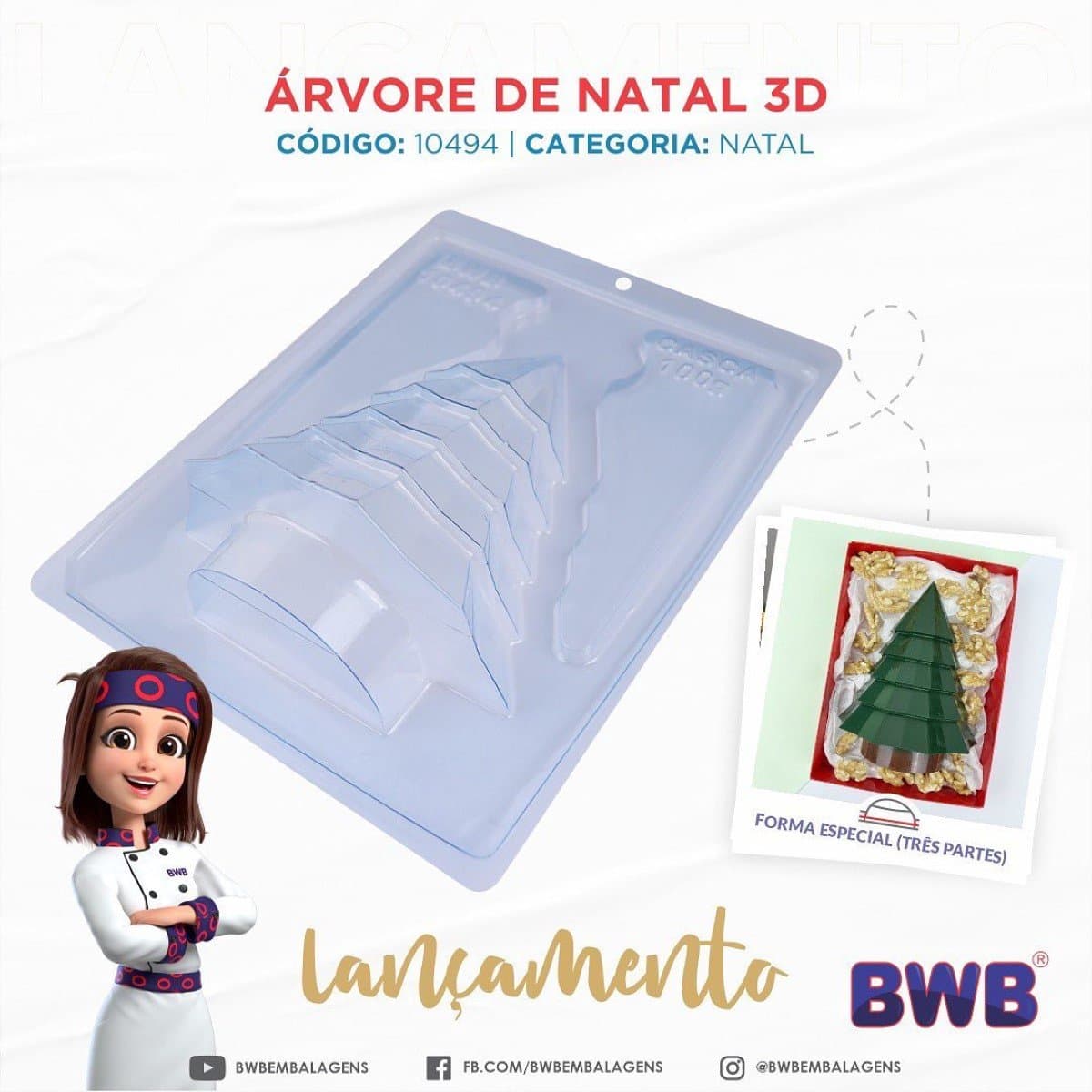 BWB chocolade mal kerstboom 3D 2