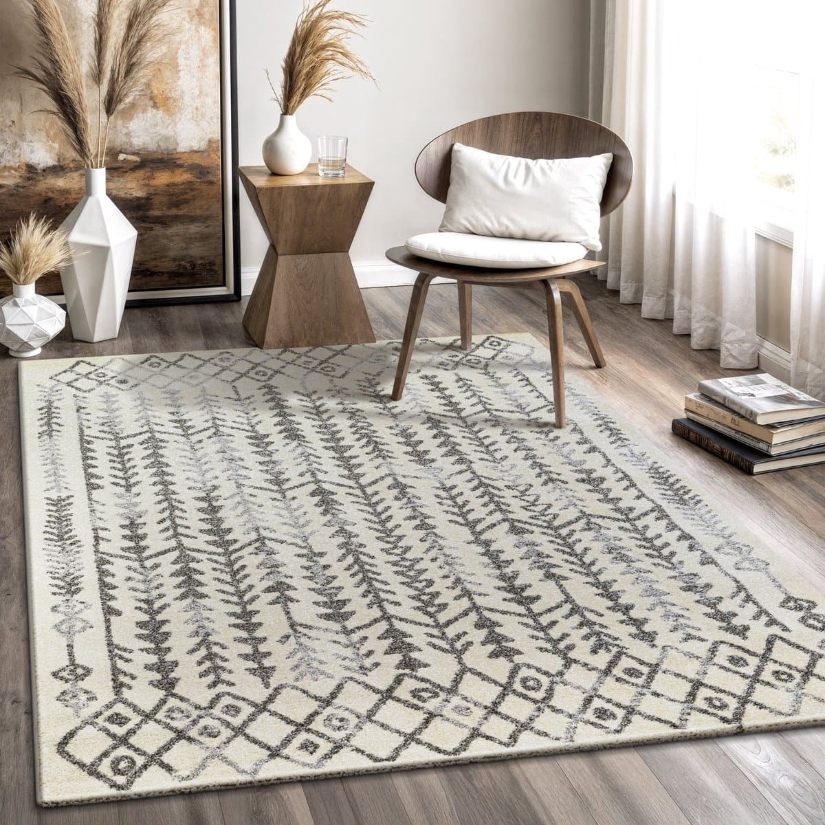 Boho Vintage Kelim Laagpolig Vloerkleed Crème- 200x290 CM