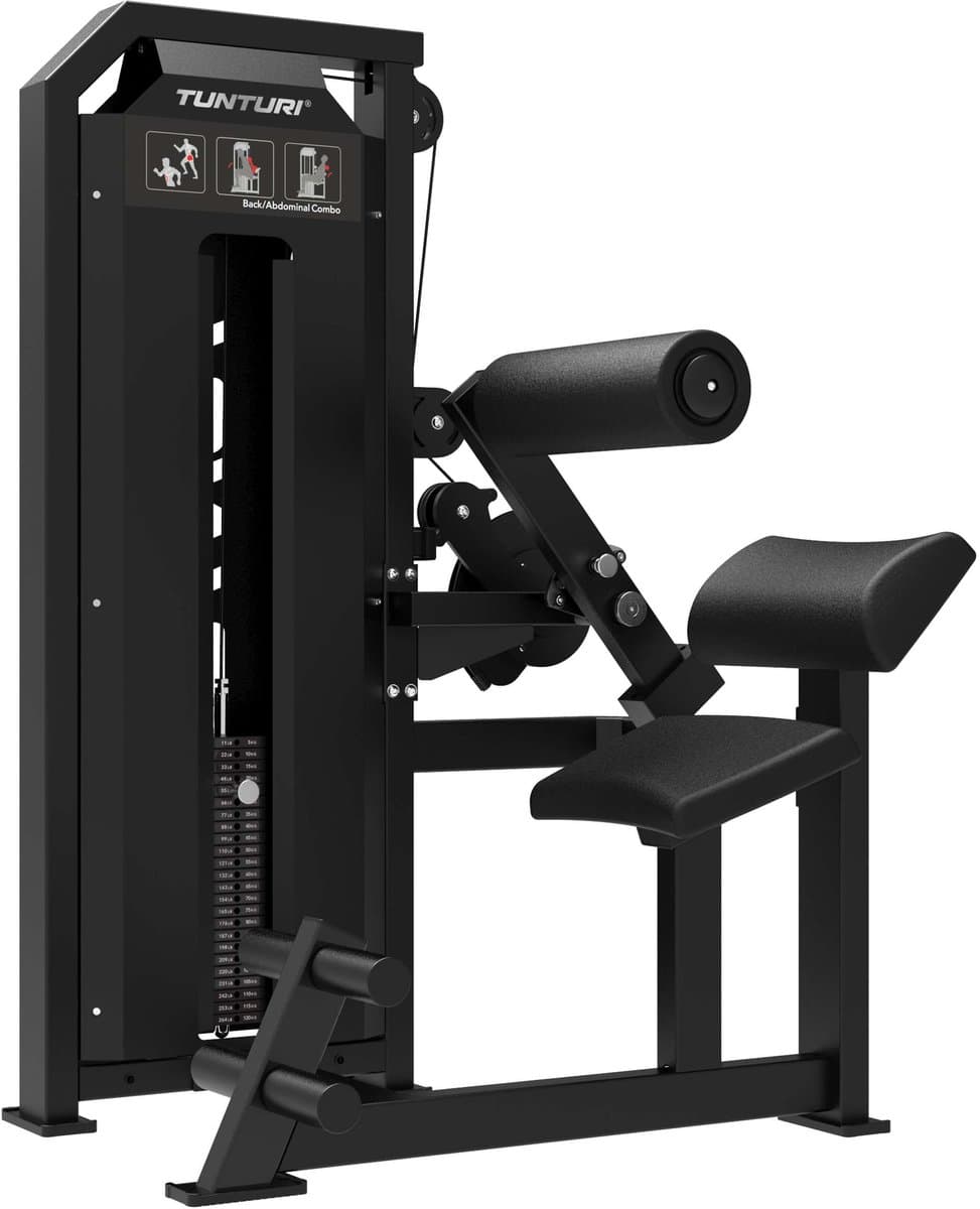Tunturi Platinum Dual Rug/Buik Combo Krachtstation - Fitnessapparaat - Pin loaded homegym - Maximaal 200 kg gewicht - V-series