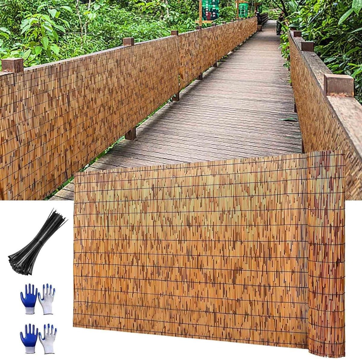 Balkon Privacy Scherm - Bamboe Hekwerk Tuin - Meer Privacy Buiten - Natuurlijk Materiaal Ademend - Diverse Maten Beschikbaar
