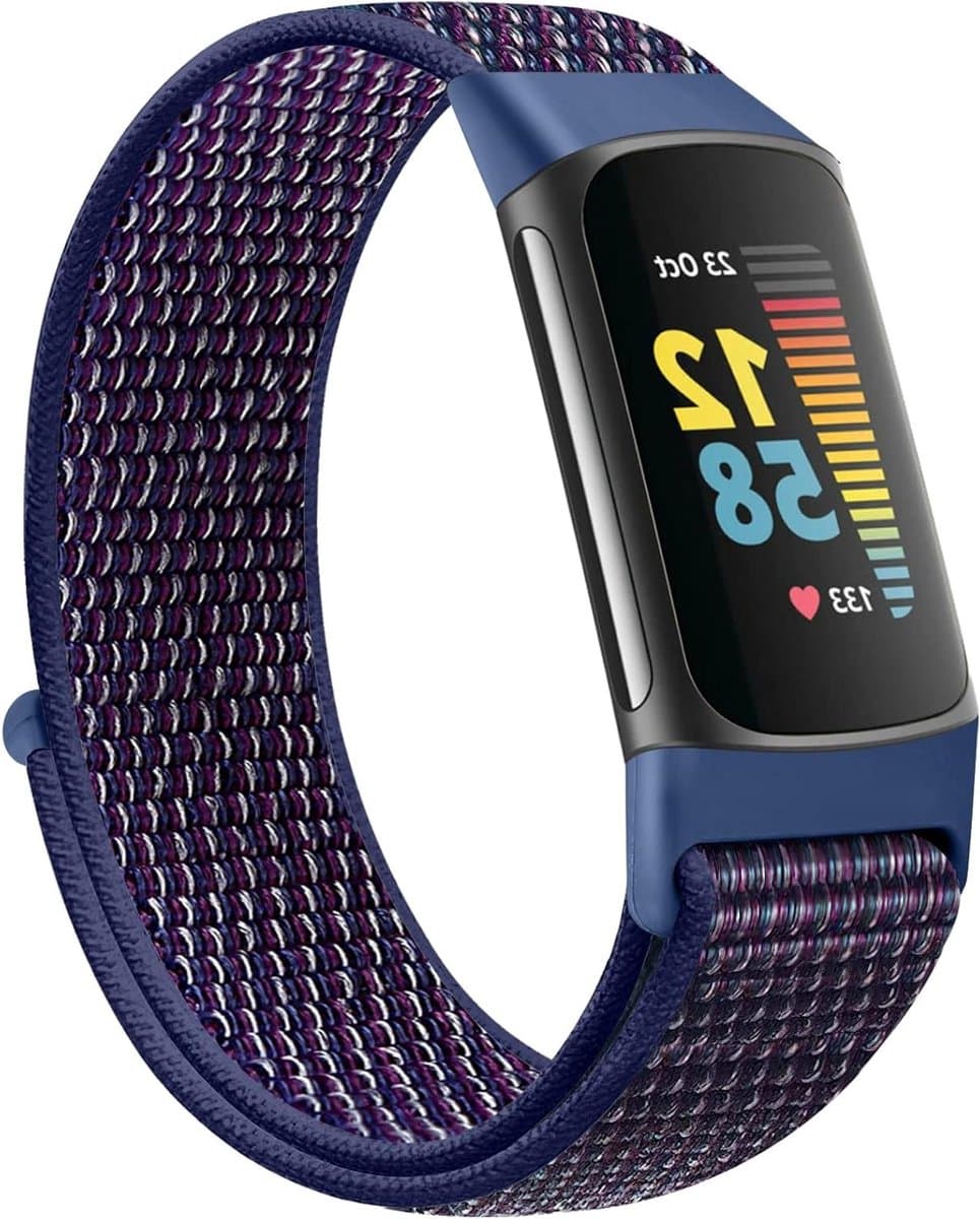 Verstelbare Nylon Sportarmband voor Fitbit Charge 5 - Ademend en Zacht