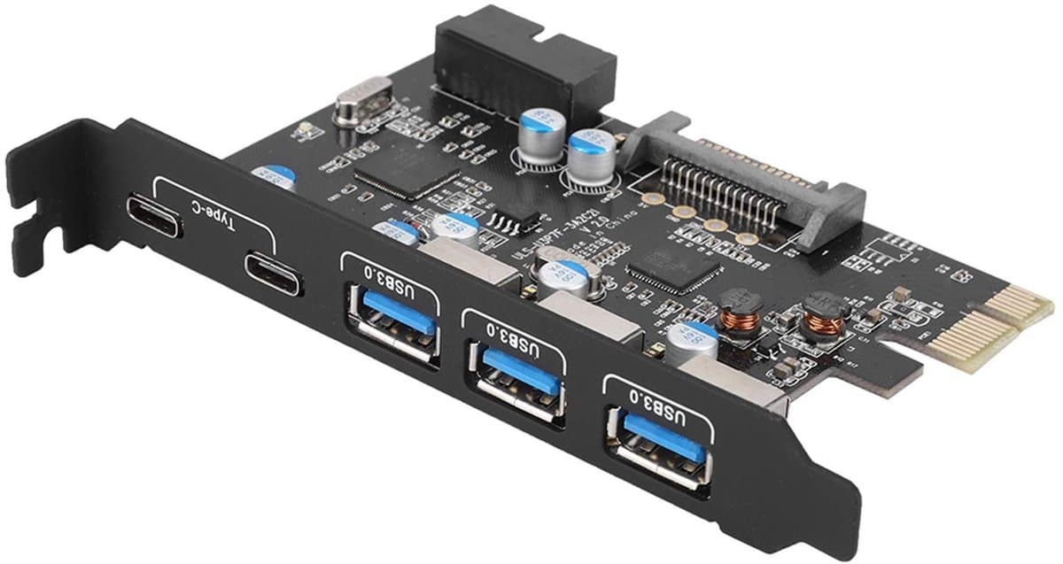 Dailygoody - PCIe Express Card - USB 3.0 en Type-C aansluitingen - Multifunctionele uitbreidingskaart - Geschikt voor laptops en pc's