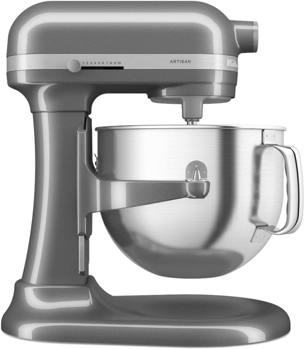 KitchenAid keukenmachine - Artisan - In hoogte verstelbare kom - 375 W - 11 snelheden - 3 RVS accessoires - 6,6L - Tingrijs