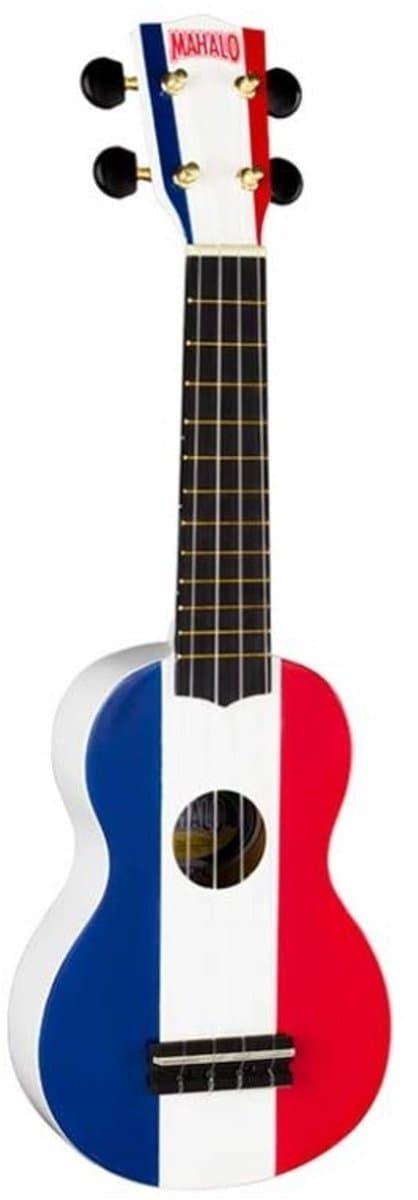Mahalo U/FRANCE Franse Vlag Print Sopraan ukulele incl. tas