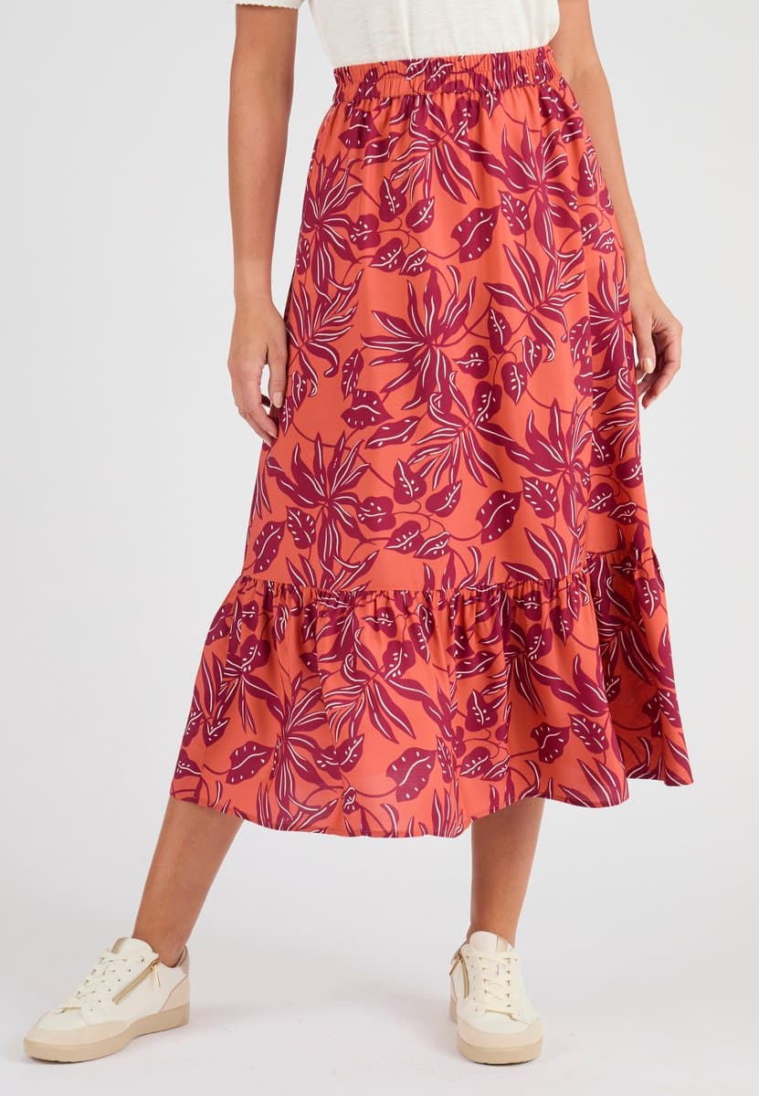 Damart - Climatyl rok van zuivere viscose - Dames - Oranje - 38