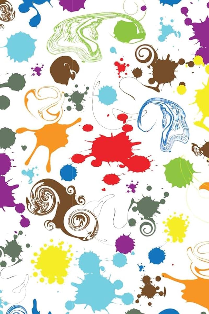 Salpicaduras de Color: Cuaderno Creativo con Renglones y Diseño Artístico Multicolor