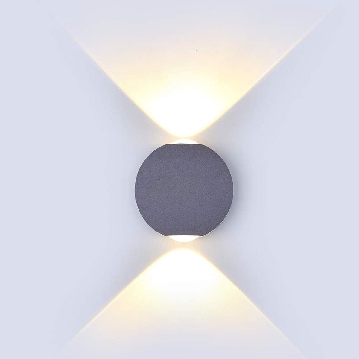 Moderne IP65 Waterdichte Wandlamp Buiten en Binnen - 6W Warm Wit Licht voor Tuin en Terras