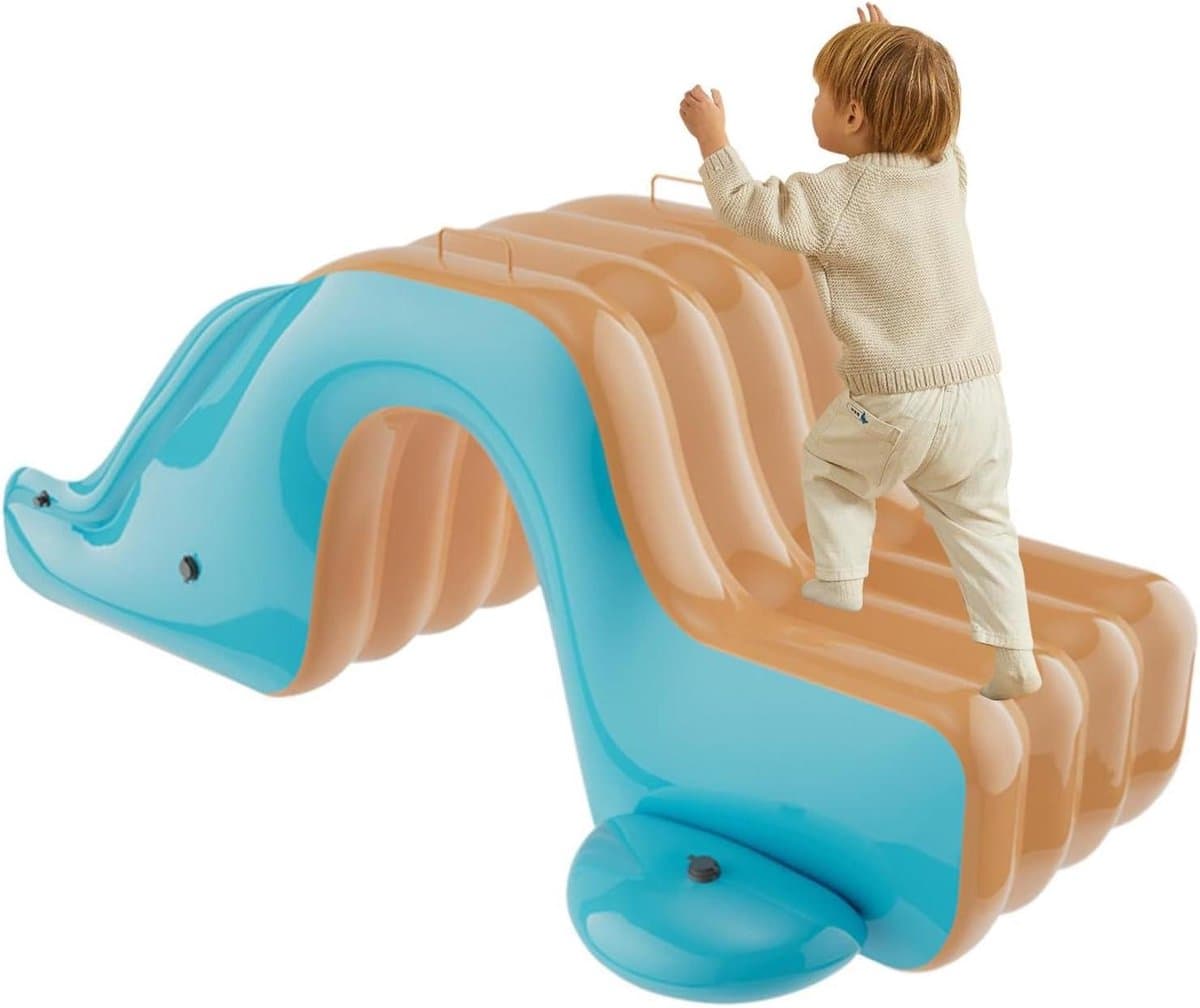 Opblaasbare waterglijbaan - Waterspeelgoed tuin - Zomerse waterpret - Verbeterd gripvermogen - 175 x 105 x 75 cm - Oranje