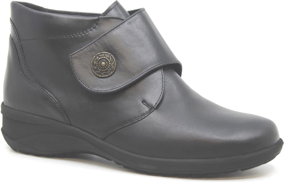 Solidus, 42016 00701, Zwarte halfhoge klittenband boot wijdte K