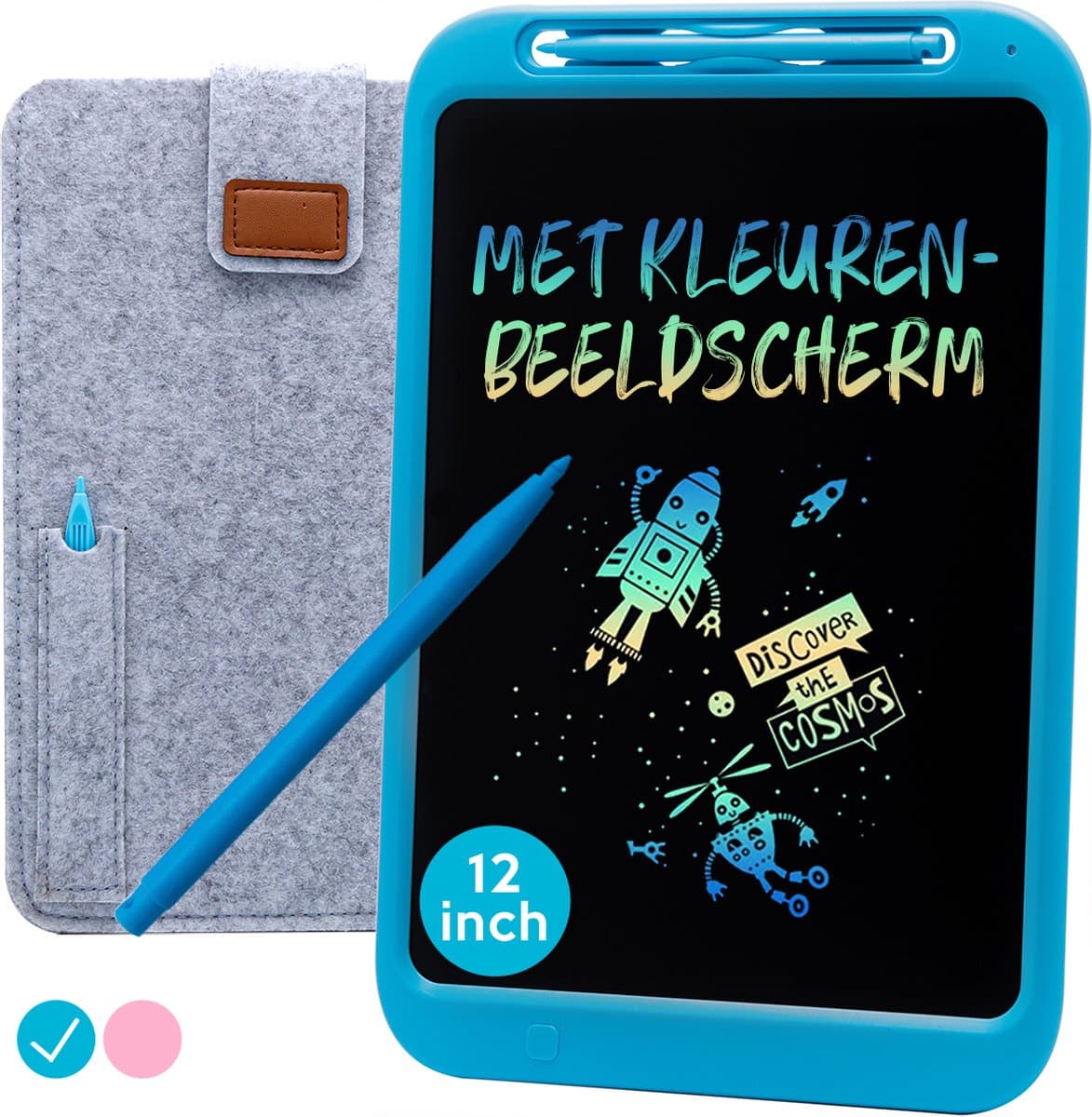 LCD Tekentablet Kinderen "Blauw" 12 inch - Educatief Speelgoed 3 jaar - Speelgoed 4 jaar- Speelgoed 5 jaar - Speelgoed Voor Onderweg - Cadeau Jongens - Speelgoed Jongens & Meisjes - Kinderspeelgoed 5 Jaar - 6 jaar - 7 jaar - Speelgoed Voor Op Reis