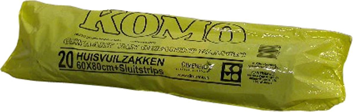 Plastic afvalzak LDPE 60x80 cm 51µ grijs - komo