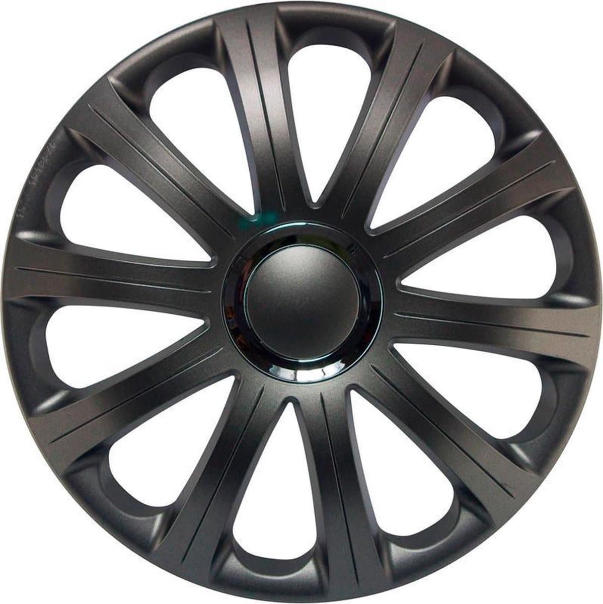 J-Tec Wieldoppen 16 inch Modena R grijs - chroom ring