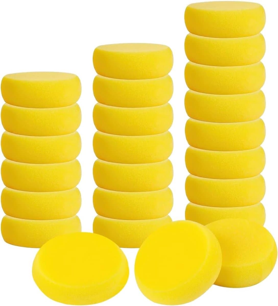 Ronde Synthetische Kunstspons - 25 Stuks Absorberende Spons voor Aquarel, Keramiek, Handwerk en Gezichtsschilderen, Ideaal voor Creatieve Projecten en Reiniging
