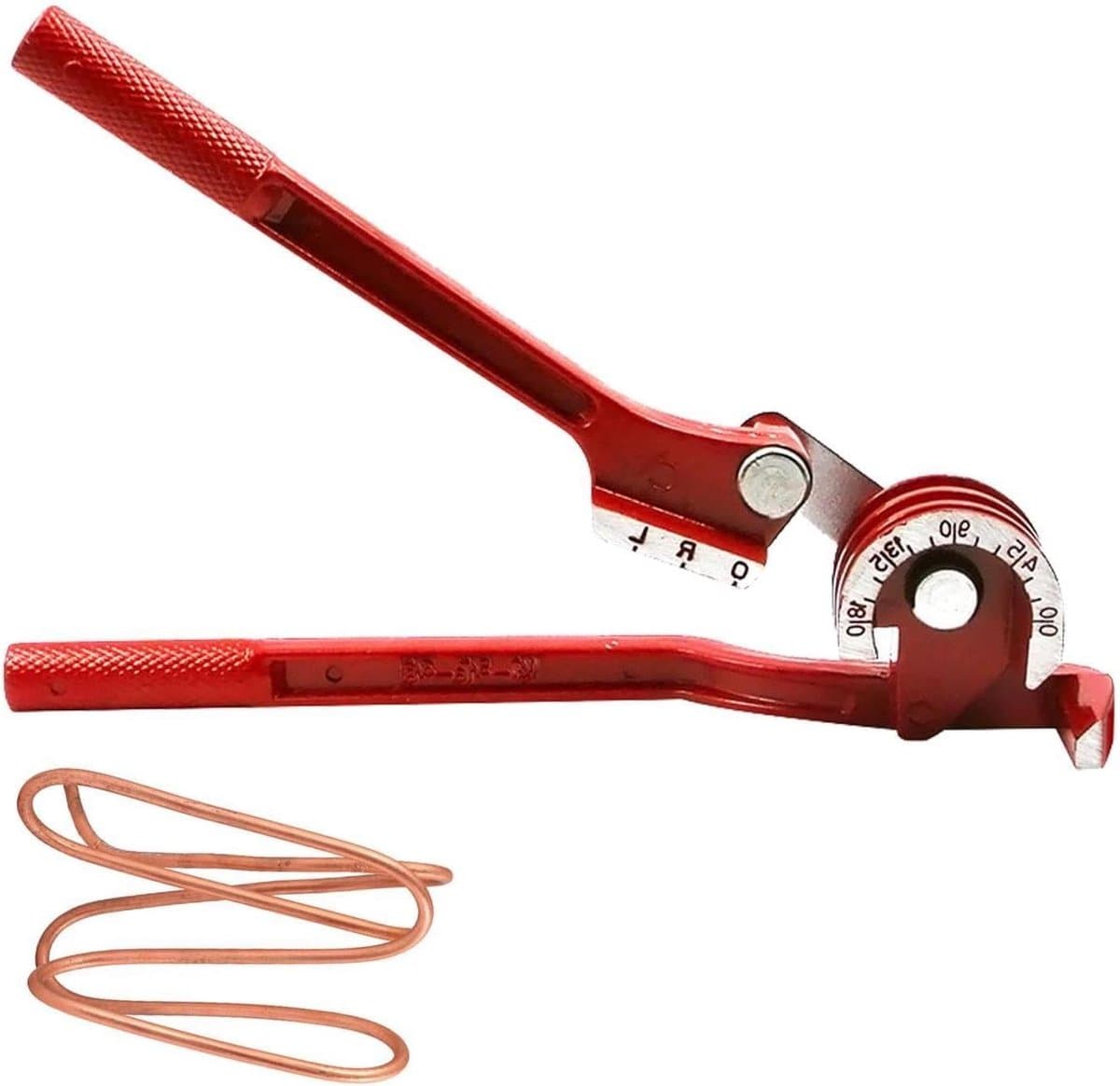 Koperen Pijpenbuiger - Buiggereedschap Buizen - Precisie Buigwerk - 180 Graden Markering - Tot 24mm - Rood