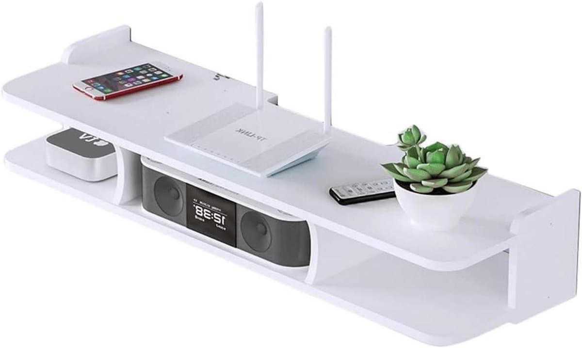 Zwevende Plank - Wandplank Opberger - Router Opbergen - Waterdicht Ontwerp - 80 cm - Wit