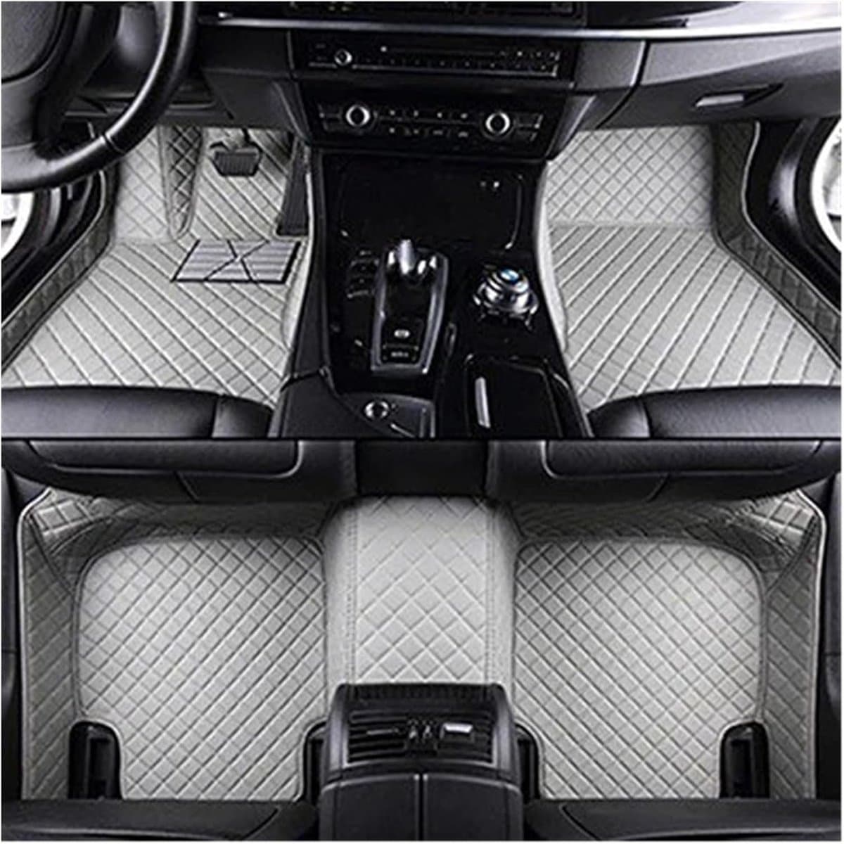 Autovloermatten Set - Auto Interieur - Bescherming Bodem - Slijtvast Leer - Specifieke Pasvorm - Beige
