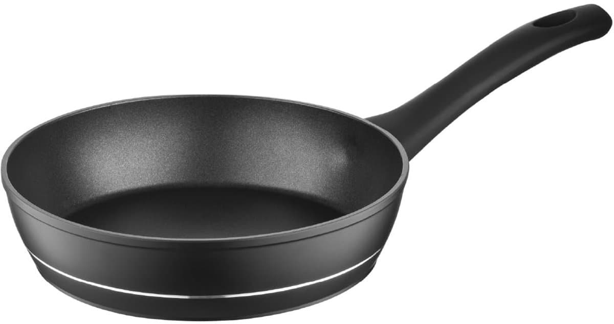 Dailygoods - Aluminium braadpan - anti-kras-pan - 20 cm diameter - Geschikt voor inductiekookplaat - Zwart - Duurzaam en veelzijdig