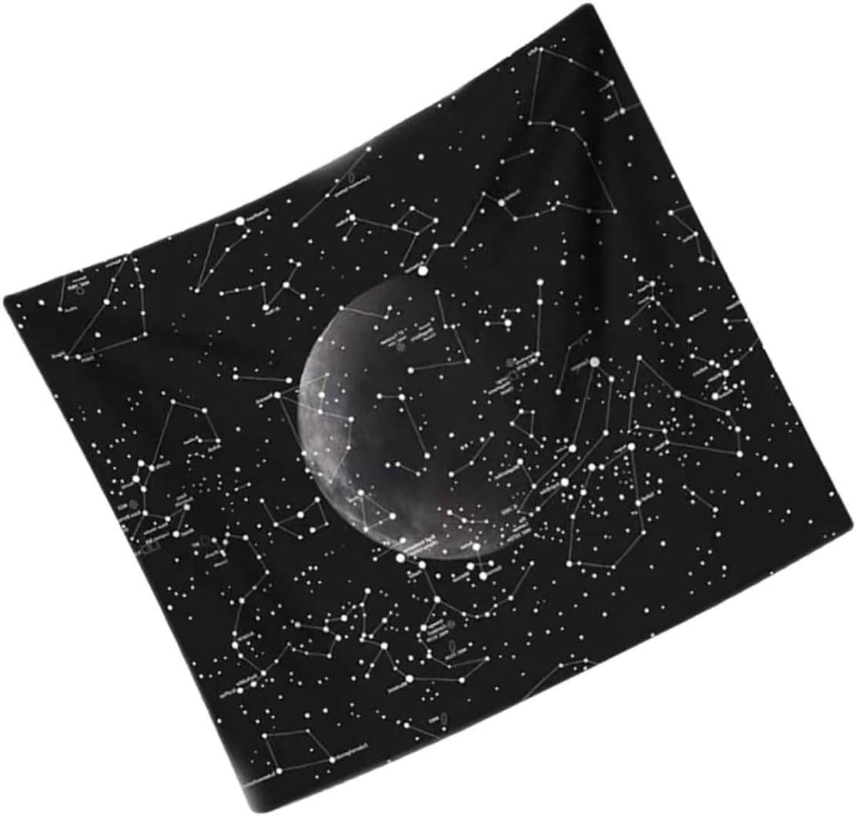 Wandkleed Ruimte - Muurdecoratie Sterren - Muur Decoreren - Zacht Polyester - 145x125 cm - Zwart
