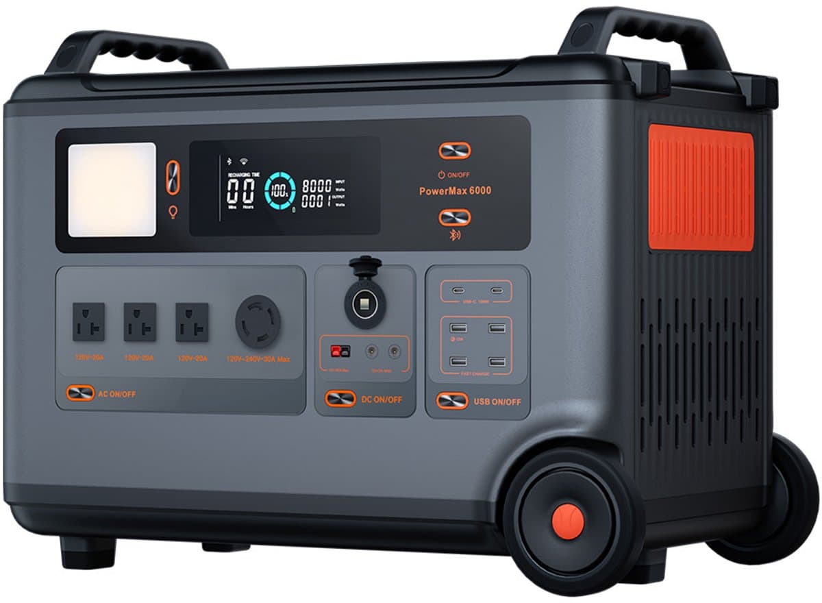 OSCAL PowerMax 6000 Draagbaar Powerstation – 3600Wh Uitbreidbaar tot 6000Wh – Mobiel Energiestation – Voor Thuis, Camping, Camper en Noodstroom