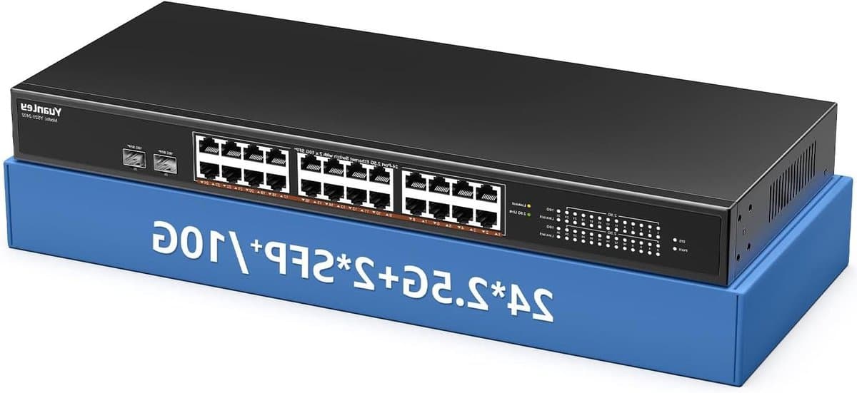 26-poorts 2.5G Ethernet-switch - Netwerkswitch LAN-hub - Snelle Netwerkverbindingen - 24 x 2.5GbE poorten - 2 x 10G SFP+ - Zwart