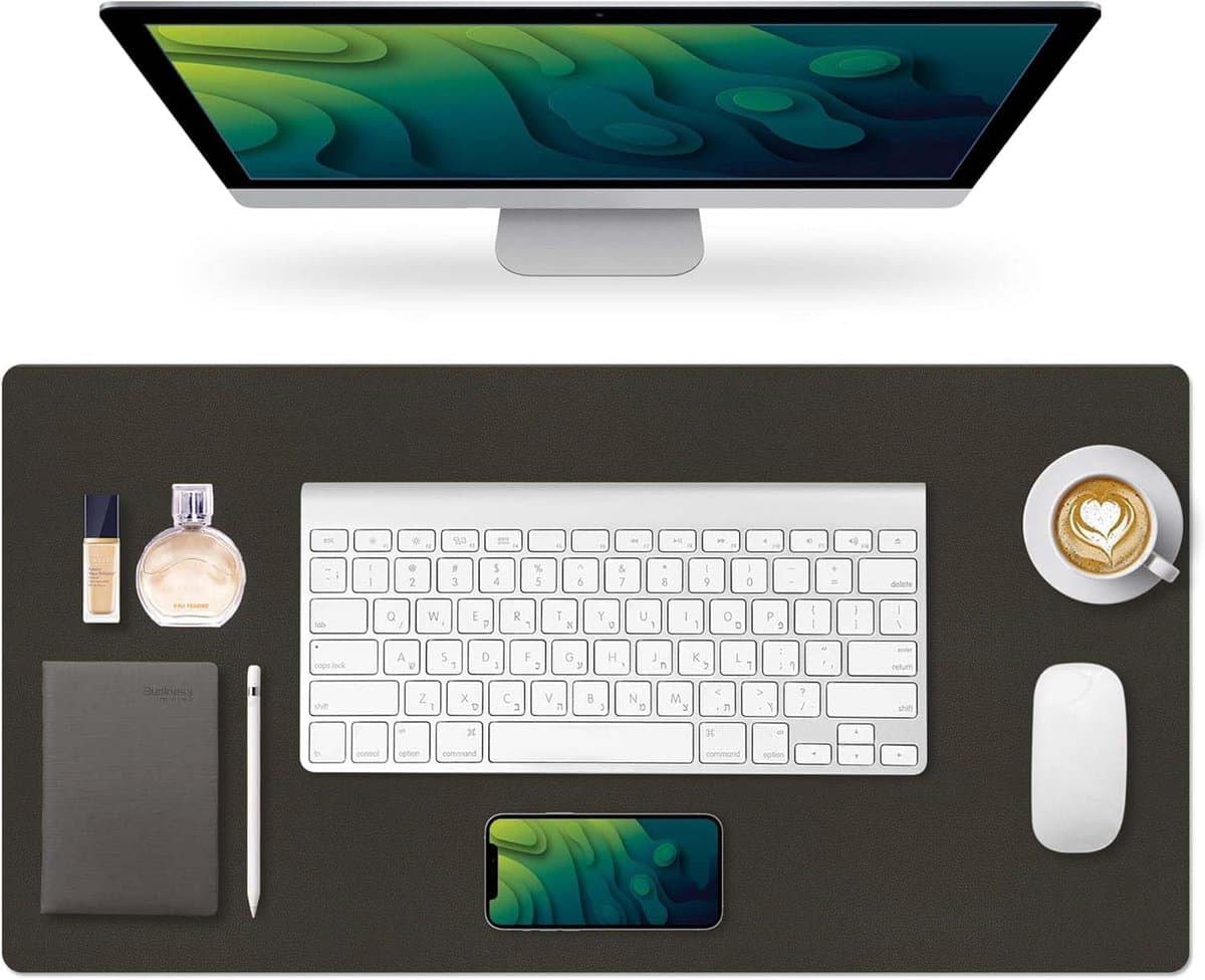 desk pad 80x40cm - zwartgrijs - antislip - gemakkelijk te reinigen - SnelShoppen