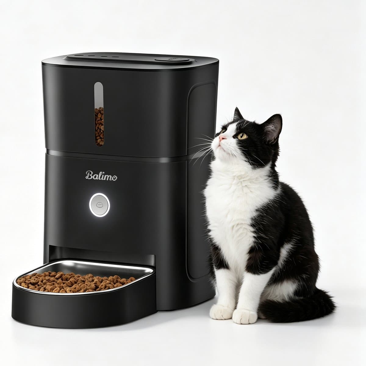 Balimo Automatische voerbak - Voerautomaat kat/hond - Automatische Dispenser - Voerdispenser hond - Programmeerbaar voedingsschema 3L - Zwart