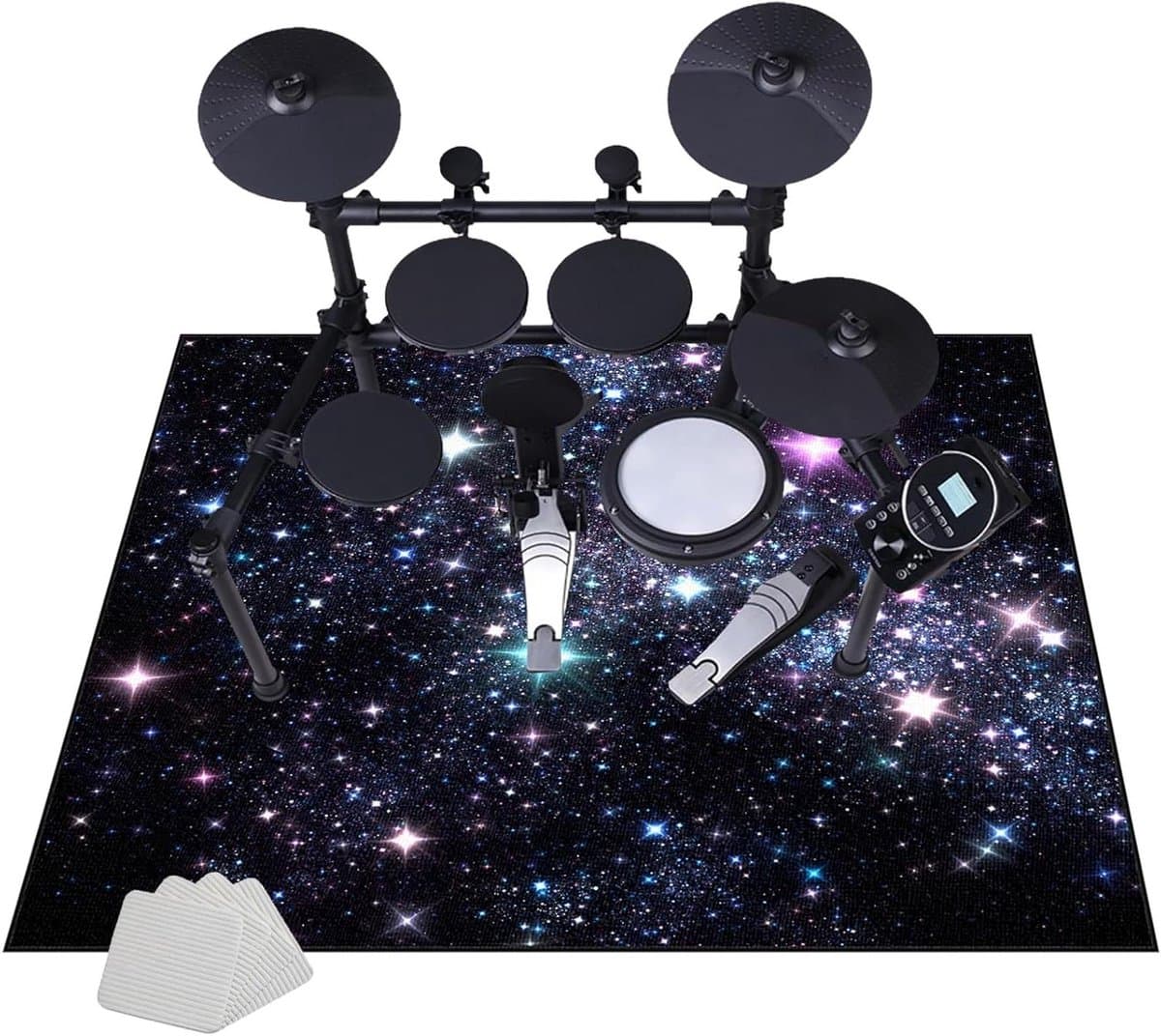 Geluiddichte Drummat - Drumtapijt Vloermat - Muziek Maken - Antislip Geluiddempend - 200 x 180 cm - Zwart