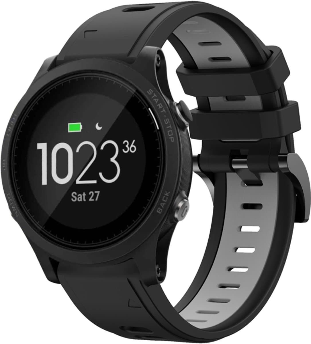 For Garmin Forerunner 935 22mm Two-Color Sports Silicone Watch Band(Black+Grey)