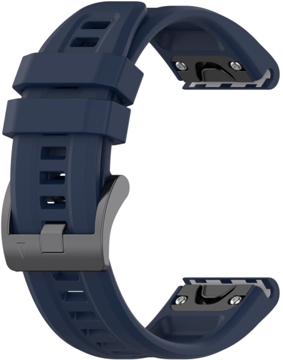 Voor Garmin Fenix 5 22 mm Silicone Solid Color Watch Band (donkerblauw)