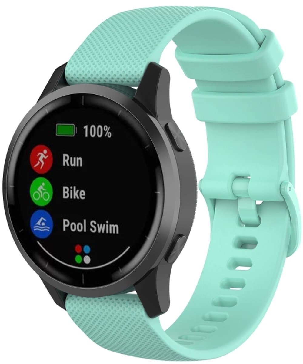 Voor Garmin Vivoactive 4 22 mm siliconen band (groenblauw)
