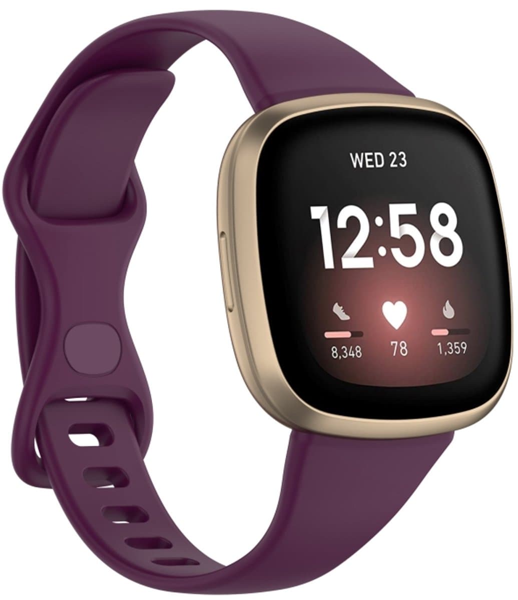 Voor Fitbit Versa 4 / Versa 3 / Sense Universele TPU-horlogeband, maat: L (donkerpaars)