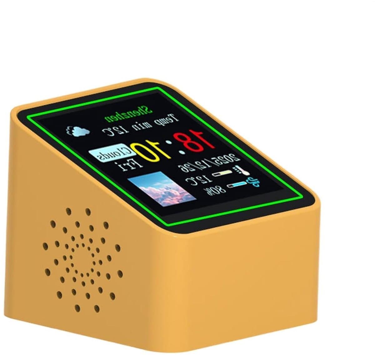 Digitale Weerklok - Slimme Sensor - Omgeving Monitoren - Helder LED Display - 15 cm - Oranje