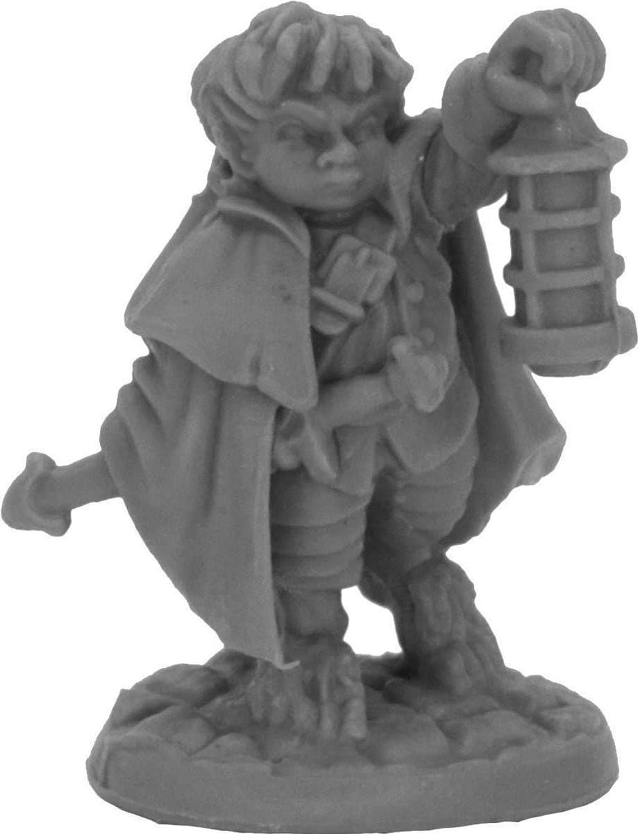 Bergamot Halfling Scout - Fantasy Figuur - Tabletop Gaming - Hoge Detailweergave - 25mm Schaal - Zwart