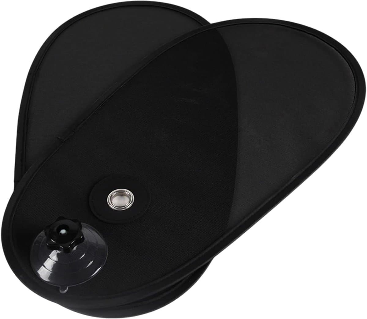 Zijraam Zonnescherm - Auto Zonwering - Reizen Beschermen - Zuignap Bevestiging - 40x21 cm - Zwart