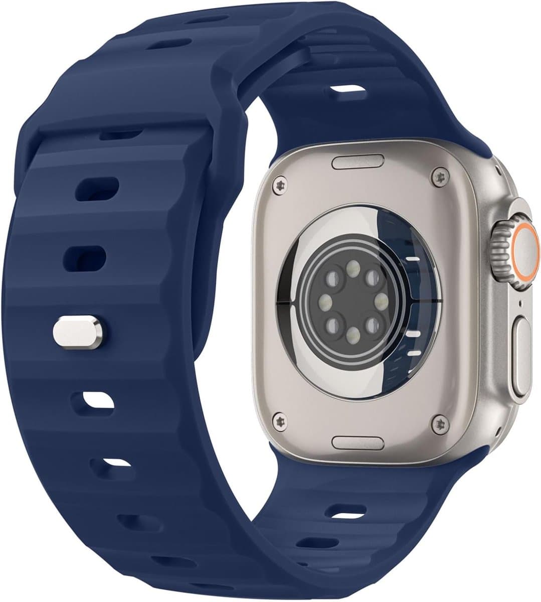 Comfortabele Ocean Band voor Apple Watch Ultra 2 - Silicone Vervangband 49mm 46mm 45mm 44mm 42mm voor Mannen en Vrouwen, Geschikt voor Series 10, 9, 8, 7, 6, 5, 4 en SE - Midnight Blue
