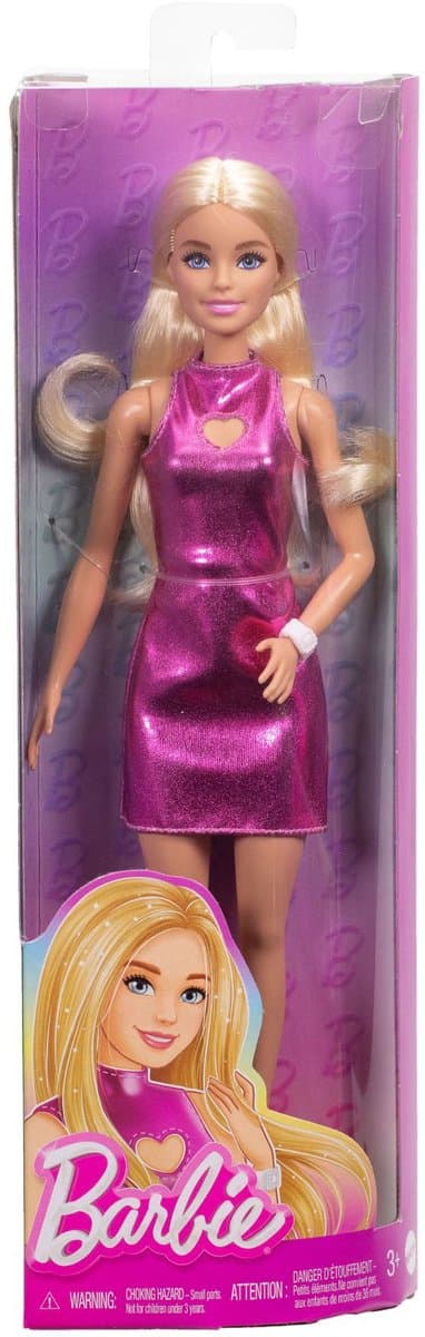 Barbie Fashionista pop roze hartjurk - Meerkleurig