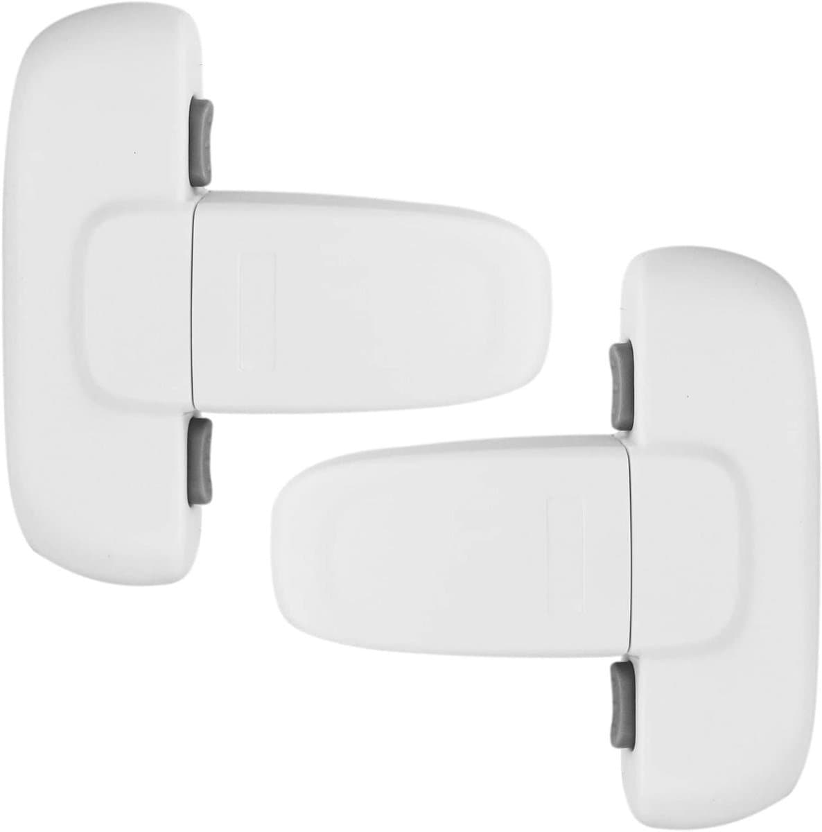 Koelkastslot Set - Kinderslot Deur - Baby Veiligheid - Dubbele Vergrendeling - 2 Stuks - Grijs