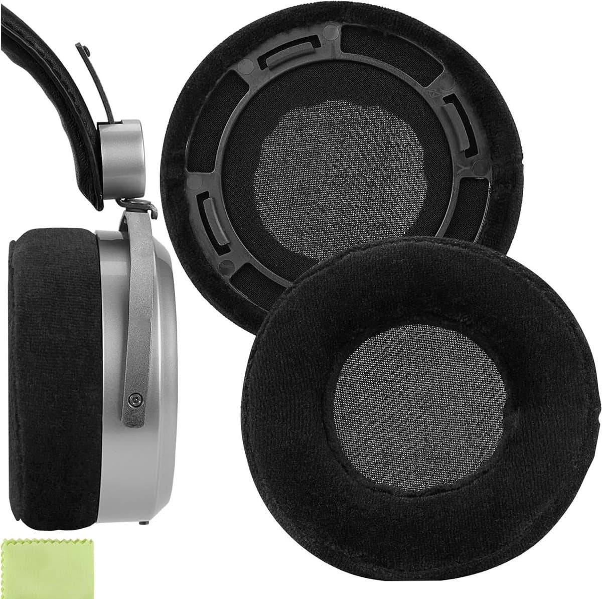 Oorkussens Vervangen - Hoofdtelefoon Kussens - Audio Genieten - Zacht Velours Materiaal - 10.5 cm Diameter - Zwart