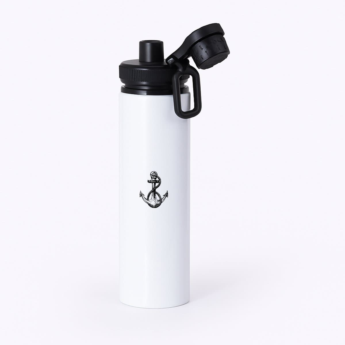 Hacebo® - Anker waterfles met draaidop zwart - Anker - Anker schippers schipper kapitein scheepslui zee - Anker schippers schipper kapitein scheepslui zee - water fles - 850ML